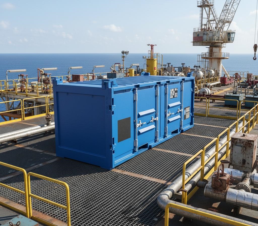 Offshore cargo basket for marine equipment transportation